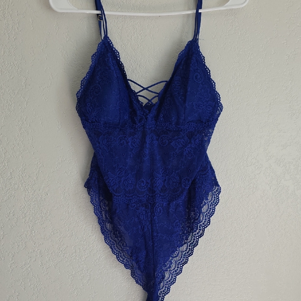 🔴Lace Bodysuit in Blue